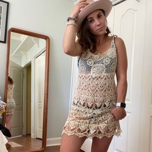 Boho mesh cover up dress